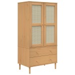 vidaXL Șifonier SENJA, aspect ratan maro, 90x55x175 cm, lemn masiv pin vidaXL Șifonier SENJA, aspect ratan maro, 90x55x175 cm, lemn masiv pin