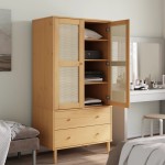 vidaXL Șifonier SENJA, aspect ratan maro, 90x55x175 cm, lemn masiv pin vidaXL Șifonier SENJA, aspect ratan maro, 90x55x175 cm, lemn masiv pin