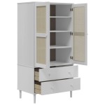 vidaXL Șifonier SENJA, aspect ratan alb, 90x55x175 cm, lemn masiv pin vidaXL Șifonier SENJA, aspect ratan alb, 90x55x175 cm, lemn masiv pin