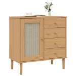 vidaXL Servantă SENJA, aspect ratan maro, 80x40x80 cm, lemn masiv pin vidaXL Servantă SENJA, aspect ratan maro, 80x40x80 cm, lemn masiv pin