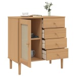 vidaXL Servantă SENJA, aspect ratan maro, 80x40x80 cm, lemn masiv pin vidaXL Servantă SENJA, aspect ratan maro, 80x40x80 cm, lemn masiv pin