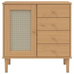 vidaXL Servantă SENJA, aspect ratan maro, 80x40x80 cm, lemn masiv pin vidaXL Servantă SENJA, aspect ratan maro, 80x40x80 cm, lemn masiv pin