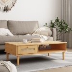 vidaXL Masă de cafea SENJA aspect ratan maro 100x55x33 cm lemn masiv vidaXL Masă de cafea SENJA aspect ratan maro 100x55x33 cm lemn masiv