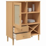 vidaXL Dulap înalt SENJA aspect ratan maro, 90x40x112cm vidaXL Dulap înalt SENJA aspect ratan maro, 90x40x112cm