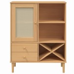 vidaXL Dulap înalt SENJA aspect ratan maro, 90x40x112cm vidaXL Dulap înalt SENJA aspect ratan maro, 90x40x112cm