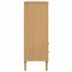 vidaXL Dulap înalt SENJA aspect ratan maro, 90x40x112cm vidaXL Dulap înalt SENJA aspect ratan maro, 90x40x112cm