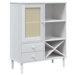 vidaXL Dulap înalt SENJA aspect ratan alb, 90x40x112cm, lemn masiv pin vidaXL Dulap înalt SENJA aspect ratan alb, 90x40x112cm, lemn masiv pin