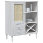 vidaXL Dulap înalt SENJA aspect ratan alb, 90x40x112cm, lemn masiv pin vidaXL Dulap înalt SENJA aspect ratan alb, 90x40x112cm, lemn masiv pin