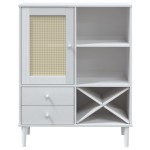 vidaXL Dulap înalt SENJA aspect ratan alb, 90x40x112cm, lemn masiv pin vidaXL Dulap înalt SENJA aspect ratan alb, 90x40x112cm, lemn masiv pin