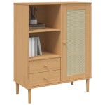 vidaXL Dulap înalt SENJA aspect ratan maro, 90x40x112cm vidaXL Dulap înalt SENJA aspect ratan maro, 90x40x112cm