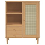 vidaXL Dulap înalt SENJA aspect ratan maro, 90x40x112cm vidaXL Dulap înalt SENJA aspect ratan maro, 90x40x112cm