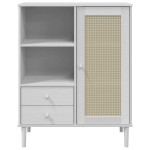 vidaXL Dulap înalt SENJA aspect ratan alb, 90x40x112cm, lemn masiv pin vidaXL Dulap înalt SENJA aspect ratan alb, 90x40x112cm, lemn masiv pin