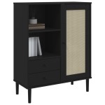 vidaXL Dulap înalt SENJA aspect ratan negru, 90x40x112cm vidaXL Dulap înalt SENJA aspect ratan negru, 90x40x112cm