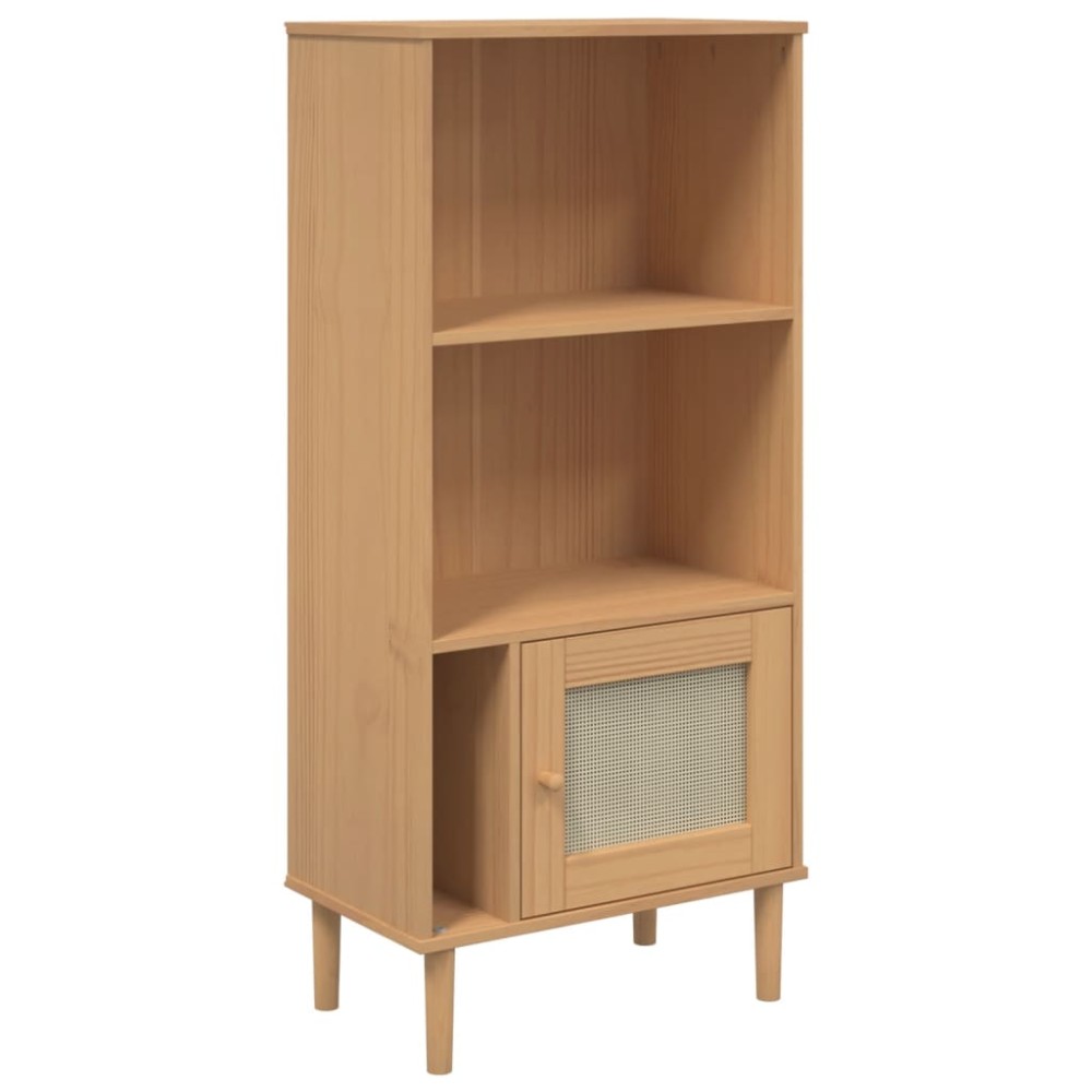 vidaXL Bibliotecă SENJA aspect ratan maro 60x35x130 cm lemn masiv pin