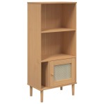 vidaXL Bibliotecă SENJA aspect ratan maro 60x35x130 cm lemn masiv pin
