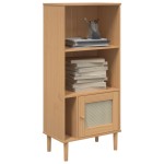 vidaXL Bibliotecă SENJA aspect ratan maro 60x35x130 cm lemn masiv pin