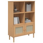 vidaXL Bibliotecă SENJA aspect ratan maro 90x35x130 cm lemn masiv pin
