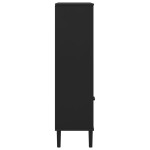 vidaXL Bibliotecă SENJA aspect ratan negru 90x35x130 cm lemn masiv pin