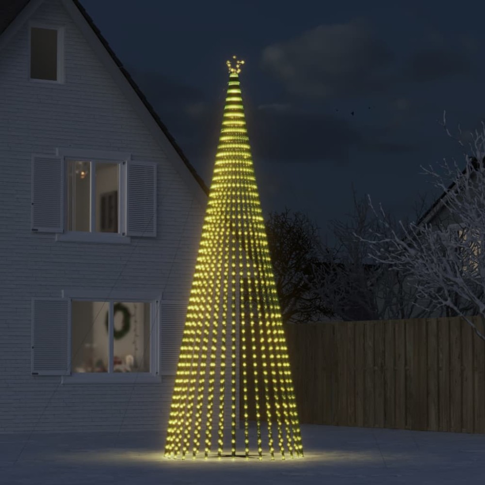 vidaXL Pom de Crăciun LED 1544 LED-uri Alb Cald 500 cm