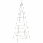 vidaXL Pom de Crăciun LED pe stâlp 200 LED-uri colorate 180 cm