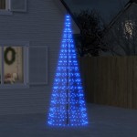 vidaXL Pom de Crăciun LED pe stâlp 550 LED-uri Albastru 300 cm