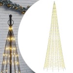 vidaXL Pom de Crăciun LED pe stâlp 1534 LED-uri Alb Cald 500 cm vidaXL Pom de Crăciun LED pe stâlp 1534 LED-uri Alb Cald 500 cm