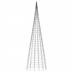 vidaXL Pom de Crăciun LED pe stâlp 3000 LED-uri Alb Rece 800 cm