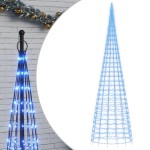 vidaXL Pom de Crăciun LED pe stâlp 3000 LED-uri Albastru 800 cm