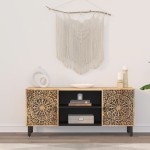 vidaXL Comodă TV, 105x33x46 cm, lemn masiv de mango