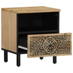 vidaXL Noptiere, 2 buc., 40x33x46 cm, lemn masiv de acacia vidaXL Noptiere, 2 buc., 40x33x46 cm, lemn masiv de acacia