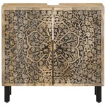 vidaXL Dulap pentru chiuveta de baie, 62x33x58 cm, lemn masiv de mango