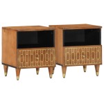 vidaXL Noptiere, 2 buc., 40x33x46 cm, lemn masiv de acacia vidaXL Noptiere, 2 buc., 40x33x46 cm, lemn masiv de acacia
