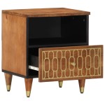 vidaXL Noptiere, 2 buc., 40x33x46 cm, lemn masiv de acacia vidaXL Noptiere, 2 buc., 40x33x46 cm, lemn masiv de acacia