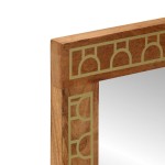 vidaXL Oglindă de baie, 50x70x2,5 cm, lemn masiv de mango și sticlă