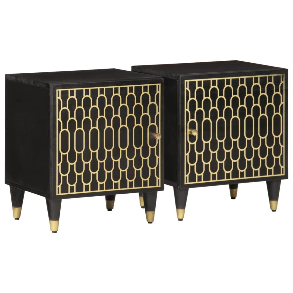 vidaXL Noptiere, 2 buc., 40x33x46 cm, lemn masiv de acacia