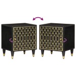 vidaXL Noptiere, 2 buc., 40x33x46 cm, lemn masiv de acacia