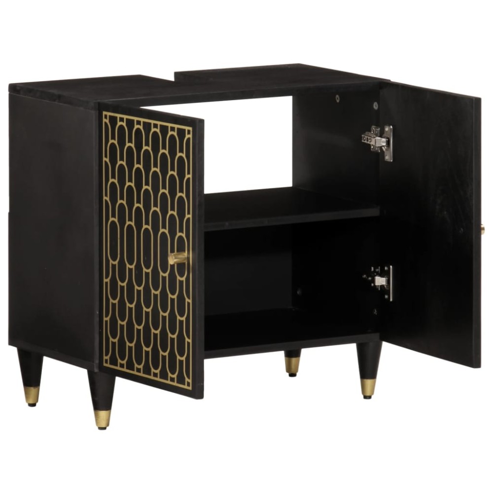 vidaXL Dulap pentru chiuveta de baie, 62x33x58 cm, lemn masiv de mango