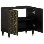 vidaXL Dulap pentru chiuveta de baie, 62x33x58 cm, lemn masiv de mango
