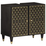 vidaXL Dulap pentru chiuveta de baie, 62x33x58 cm, lemn masiv de mango