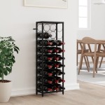 vidaXL Suport sticle vin 27 de sticle, negru 34x18x100 cm fier forjat vidaXL Suport sticle vin 27 de sticle, negru 34x18x100 cm fier forjat