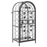 vidaXL Suport sticle vin 33 de sticle, negru 45x36x100 cm fier forjat vidaXL Suport sticle vin 33 de sticle, negru 45x36x100 cm fier forjat