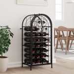 vidaXL Suport sticle vin 33 de sticle, negru 45x36x100 cm fier forjat vidaXL Suport sticle vin 33 de sticle, negru 45x36x100 cm fier forjat