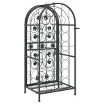 vidaXL Suport sticle vin 33 de sticle, negru 45x36x100 cm fier forjat vidaXL Suport sticle vin 33 de sticle, negru 45x36x100 cm fier forjat