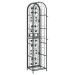 vidaXL Suport sticle vin 73 de sticle, negru 45x36x200 cm fier forjat vidaXL Suport sticle vin 73 de sticle, negru 45x36x200 cm fier forjat