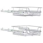 vidaXL Coșuri retractabile din sârmă, 2 buc., argintiu, 45 cm vidaXL Coșuri retractabile din sârmă, 2 buc., argintiu, 45 cm