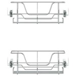 vidaXL Coșuri retractabile din sârmă, 2 buc., argintiu, 45 cm vidaXL Coșuri retractabile din sârmă, 2 buc., argintiu, 45 cm