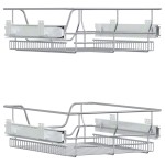 vidaXL Coșuri retractabile din sârmă, 2 buc., argintiu, 45 cm vidaXL Coșuri retractabile din sârmă, 2 buc., argintiu, 45 cm