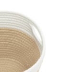 vidaXL Coșuri de depozitare 2 buc. bej și alb Ø24x18 cm bumbac vidaXL Coșuri de depozitare 2 buc. bej și alb Ø24x18 cm bumbac