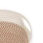 vidaXL Coșuri de depozitare 2 buc. maro și alb Ø24x18 cm bumbac