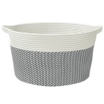 vidaXL Coș de depozitare, gri și alb, Ø40x25 cm, bumbac vidaXL Coș de depozitare, gri și alb, Ø40x25 cm, bumbac